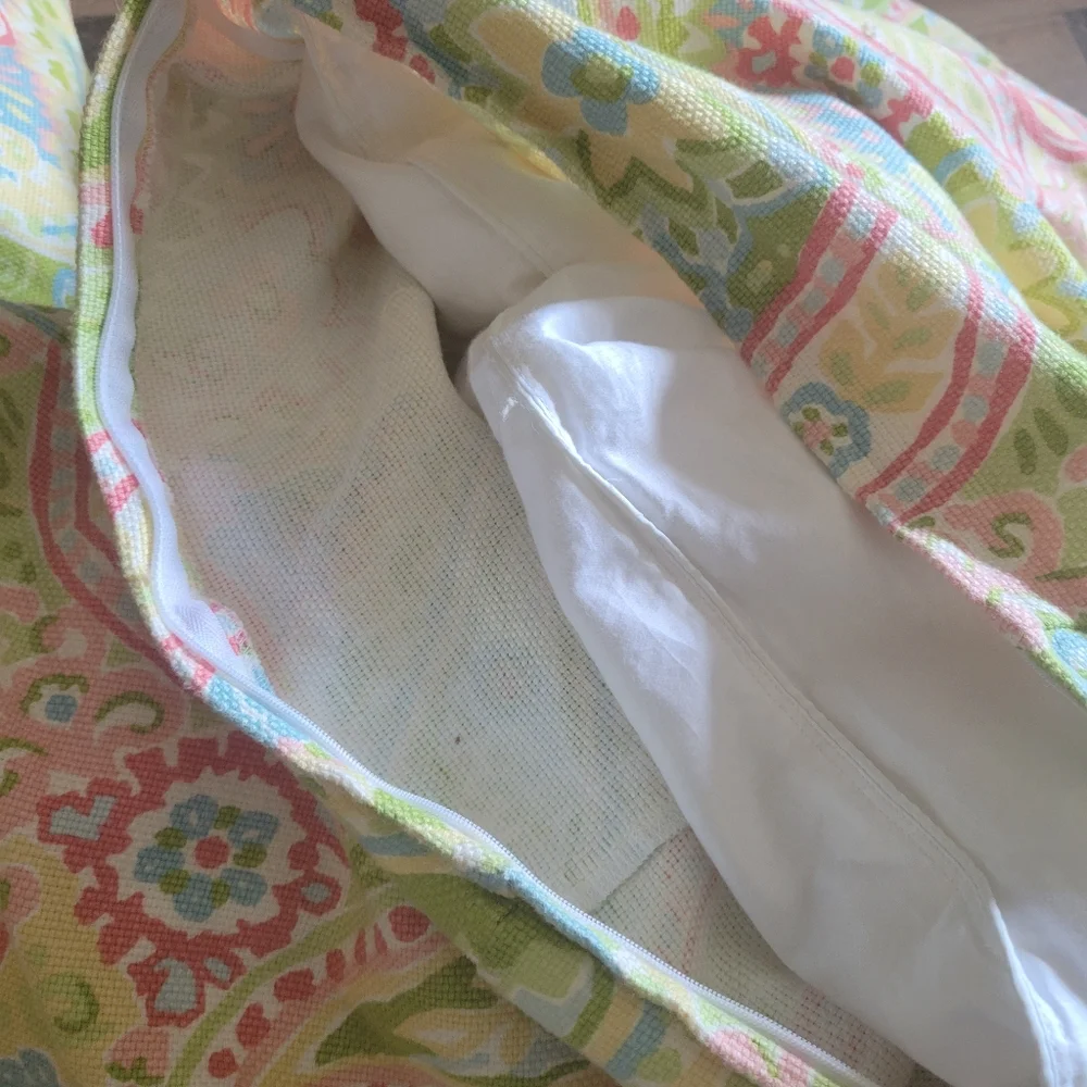 Queen duvet Custom Paisley Heavy fabric Pink green blue FIRM PRICE